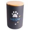 Бокс Mr.Kranch керамический для хранения корма для кошек MEOW 1900 мл черный СКИДКА 50%