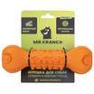 Игрушка Mr.Kranch для собак Гантель дентальная и пищалкой 22 см оранжевая с ароматом бекона — фото 3