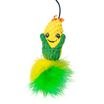 Игрушка-дразнилка Mr.Kranch для кошек Кукуруза плюшевая с кошачьей мятой и перышками 17 см зеленая — фото 2