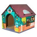 Когтеточка-домик Mr.Kranch для кошек 41.5х39.4х38.5 см из картона с кошачьей мятой зелёная