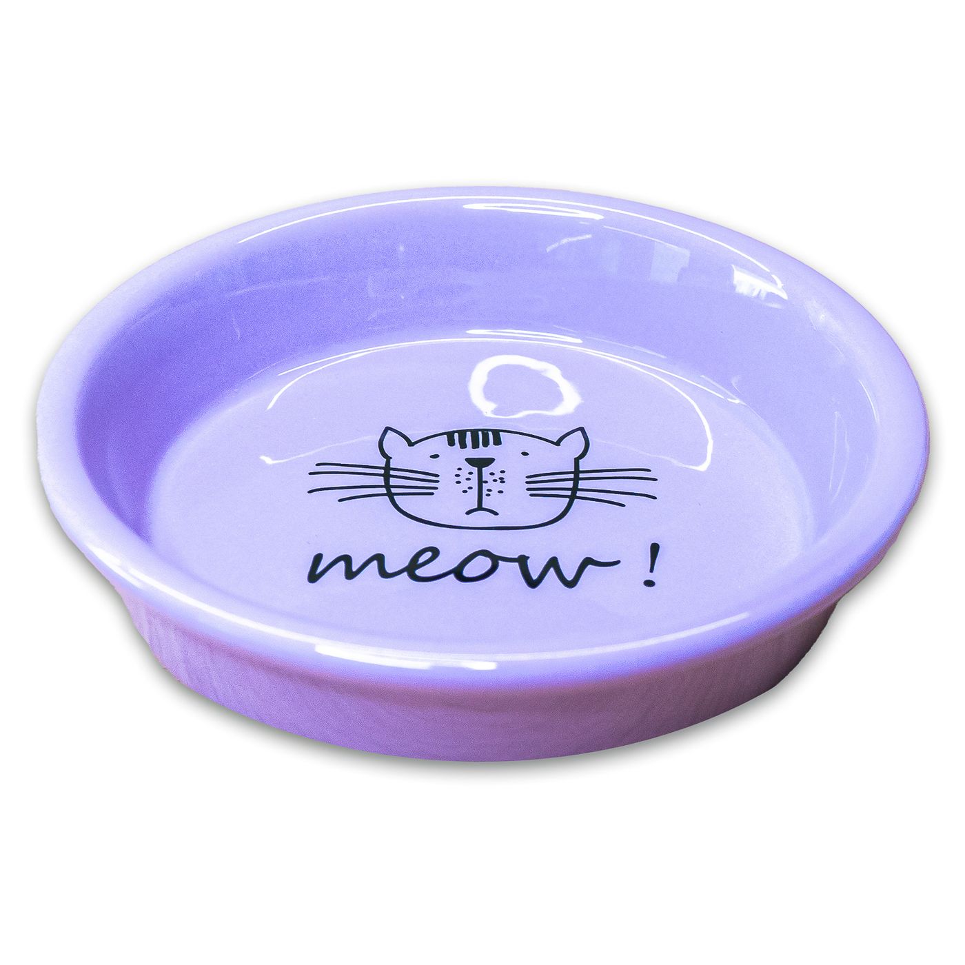 Миска Mr.Kranch керамическая для кошек MEOW! 200 мл сиреневая — фото 2