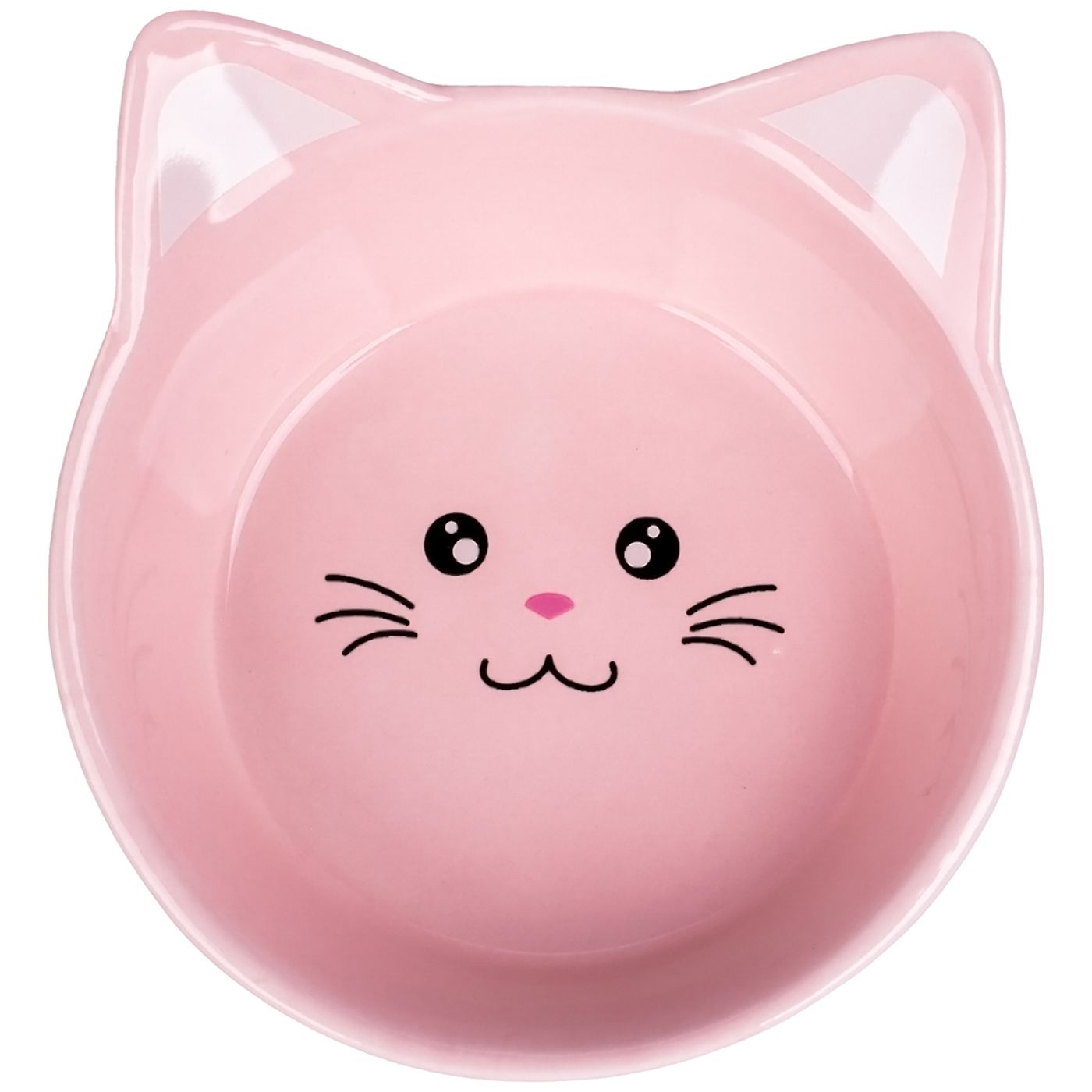 Миска Mr.Kranch керамическая для кошек Мордочка кошки 200 мл розовая СКИДКА 40%