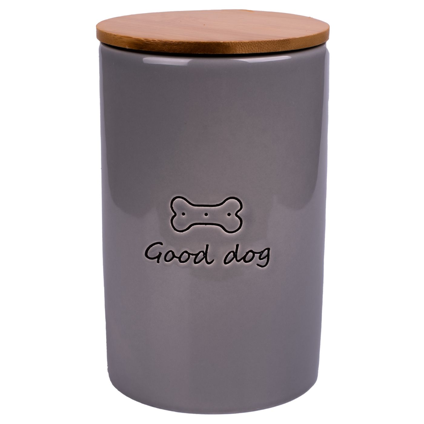 Бокс Mr.Kranch керамический для хранения корма для собак GOOD DOG 850 мл серый СКИДКА 50% — фото 2