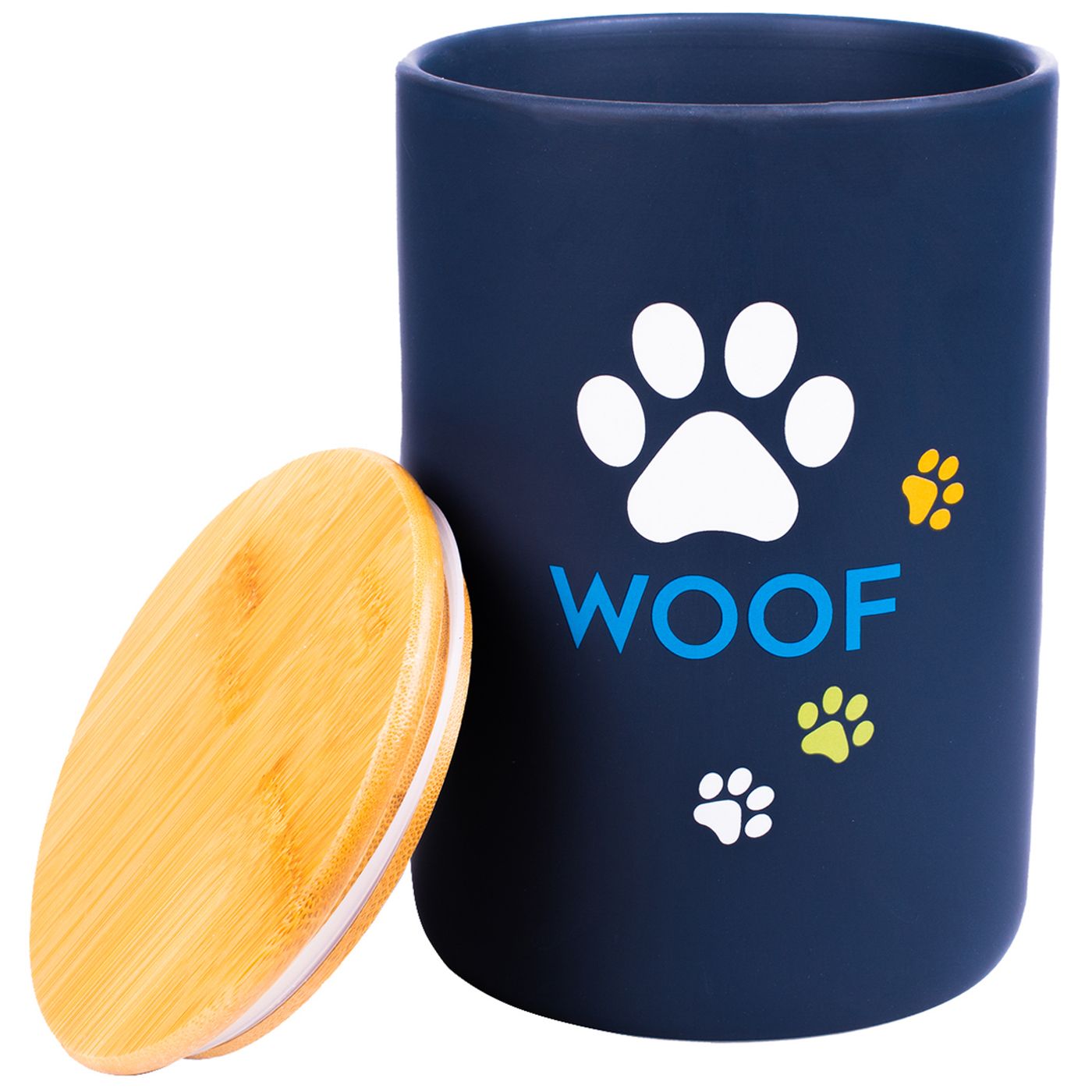 Бокс Mr.Kranch керамический для хранения корма для собак WOOF 1900 мл черный СКИДКА 50%