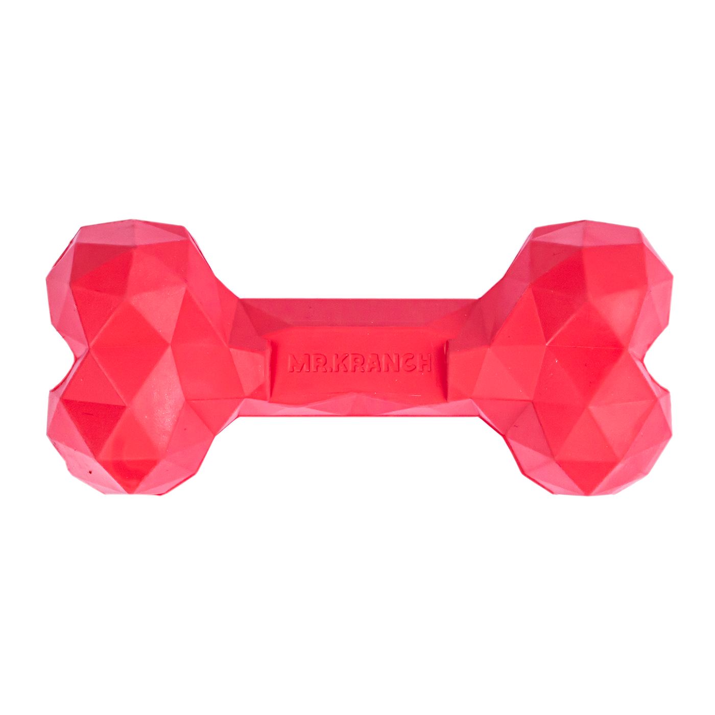 Игрушка Mr.Kranch для собак Кость дентальная Diamond 11 см красная с ароматом бекона