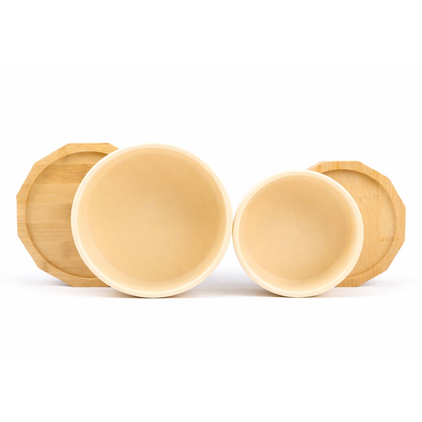 Миска Mr.Kranch Bamboo керамическая сливочная бамбуковой подставке 860 мл — фото 5