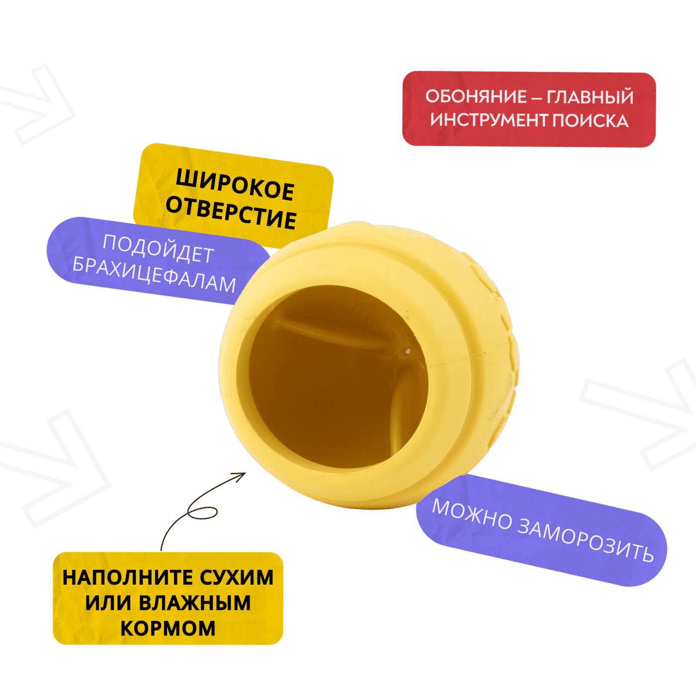 Игрушка Mr.Kranch для собак Горшочек меда 9*8 см желтая с ароматом сливок — фото 5
