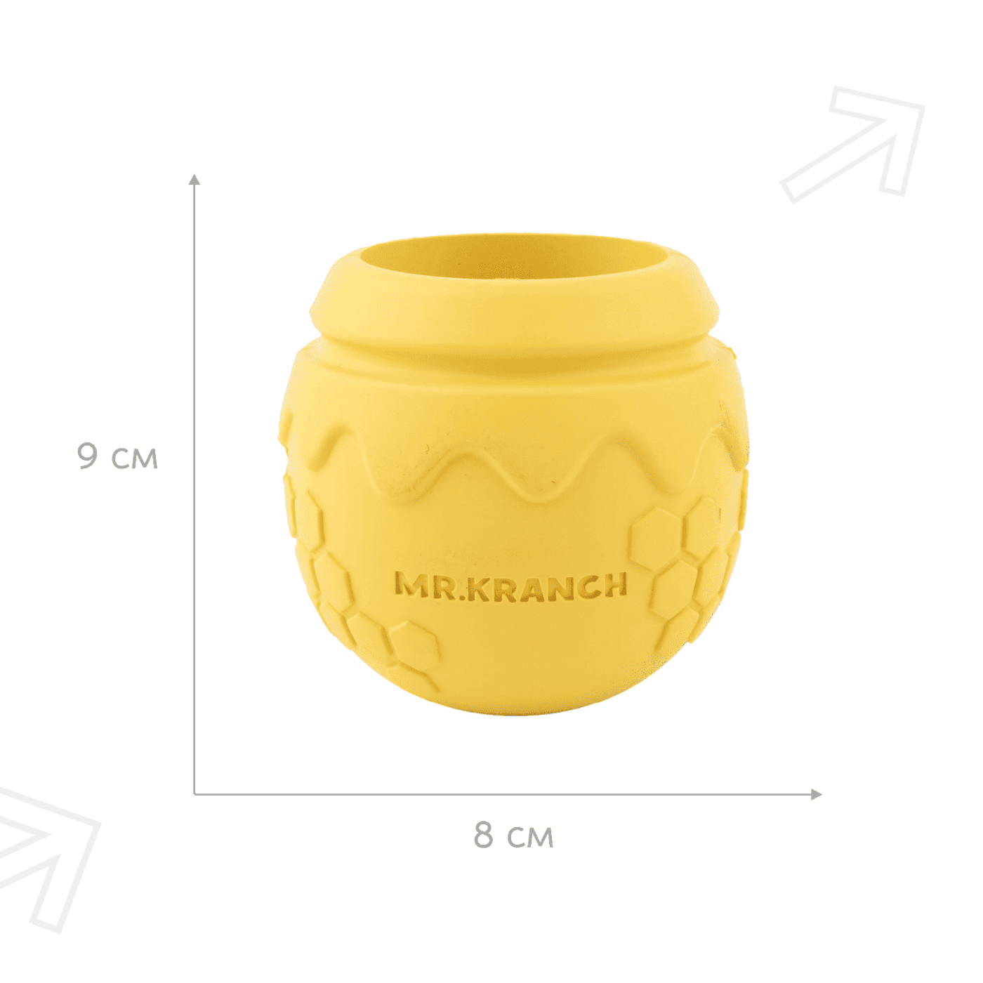 Игрушка Mr.Kranch для собак Горшочек меда 9*8 см желтая с ароматом сливок — фото 7