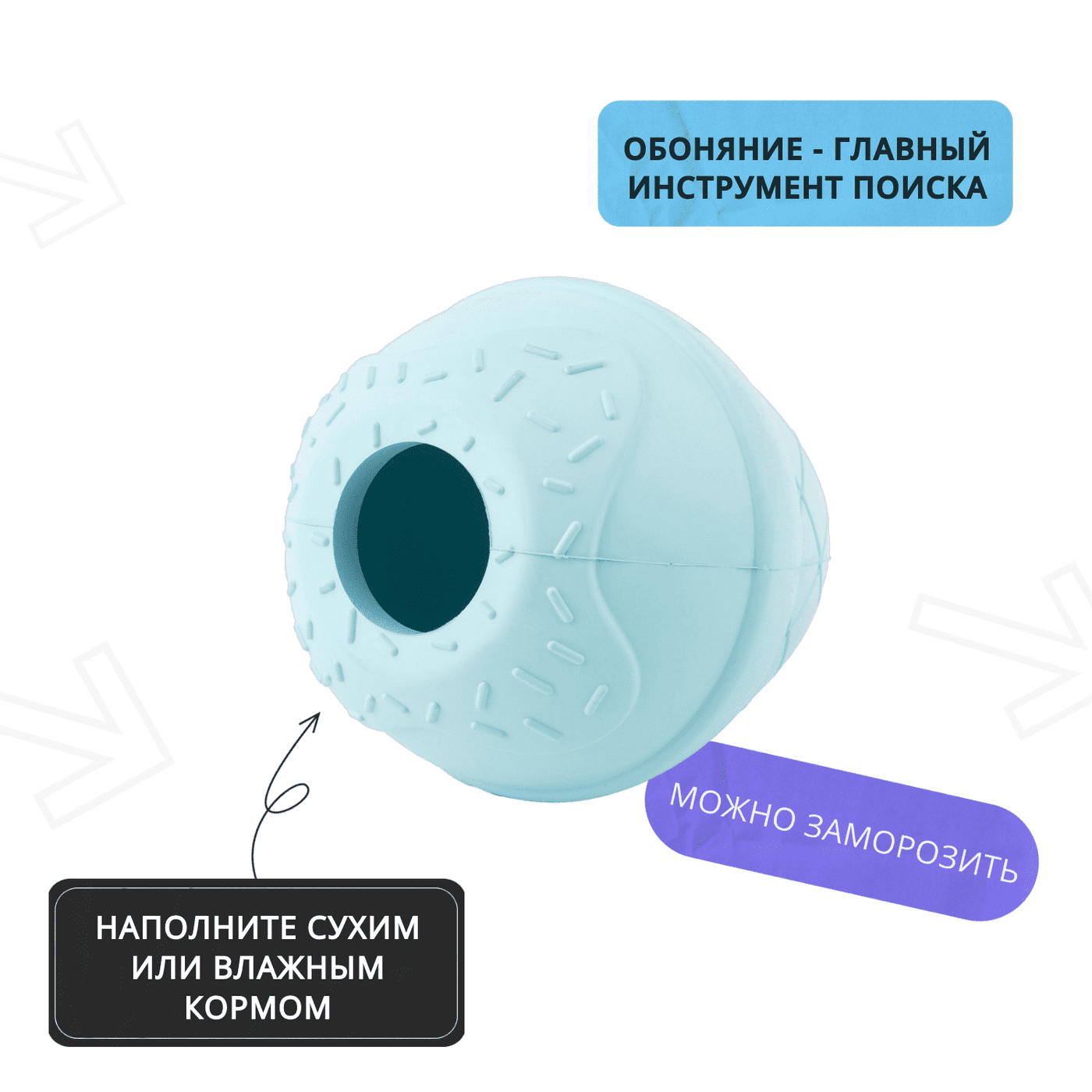 Игрушка Mr.Kranch для собак Мороженое 8*9 см голубая с ароматом курицы — фото 5