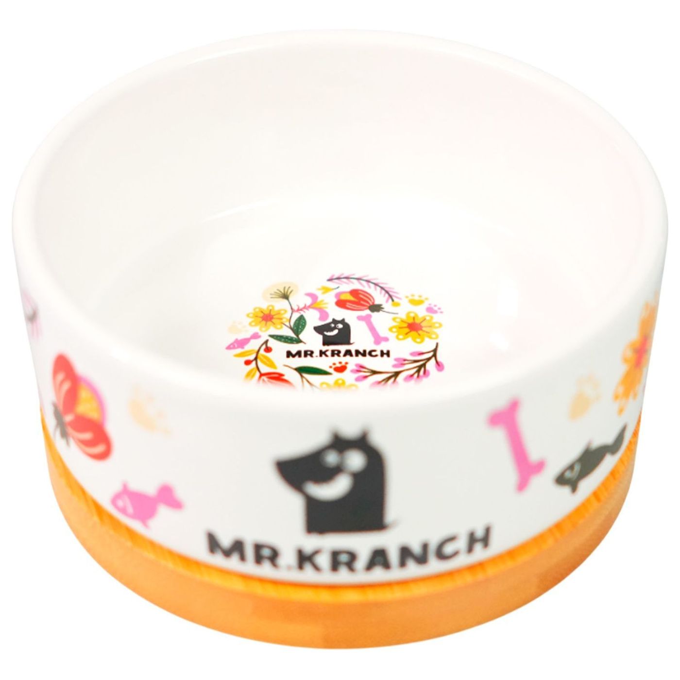 Миска Mr.Kranch Bamboo 340 мл Цветы Прованса керамическая на бамбуковой подставке розовая СКИДКА 40% — фото 2