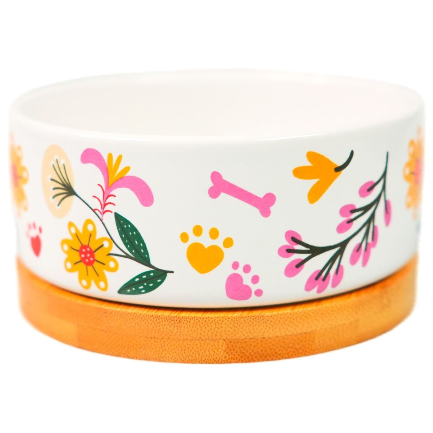 Миска Mr.Kranch Bamboo 340 мл Цветы Прованса керамическая на бамбуковой подставке розовая СКИДКА 40% — фото 6