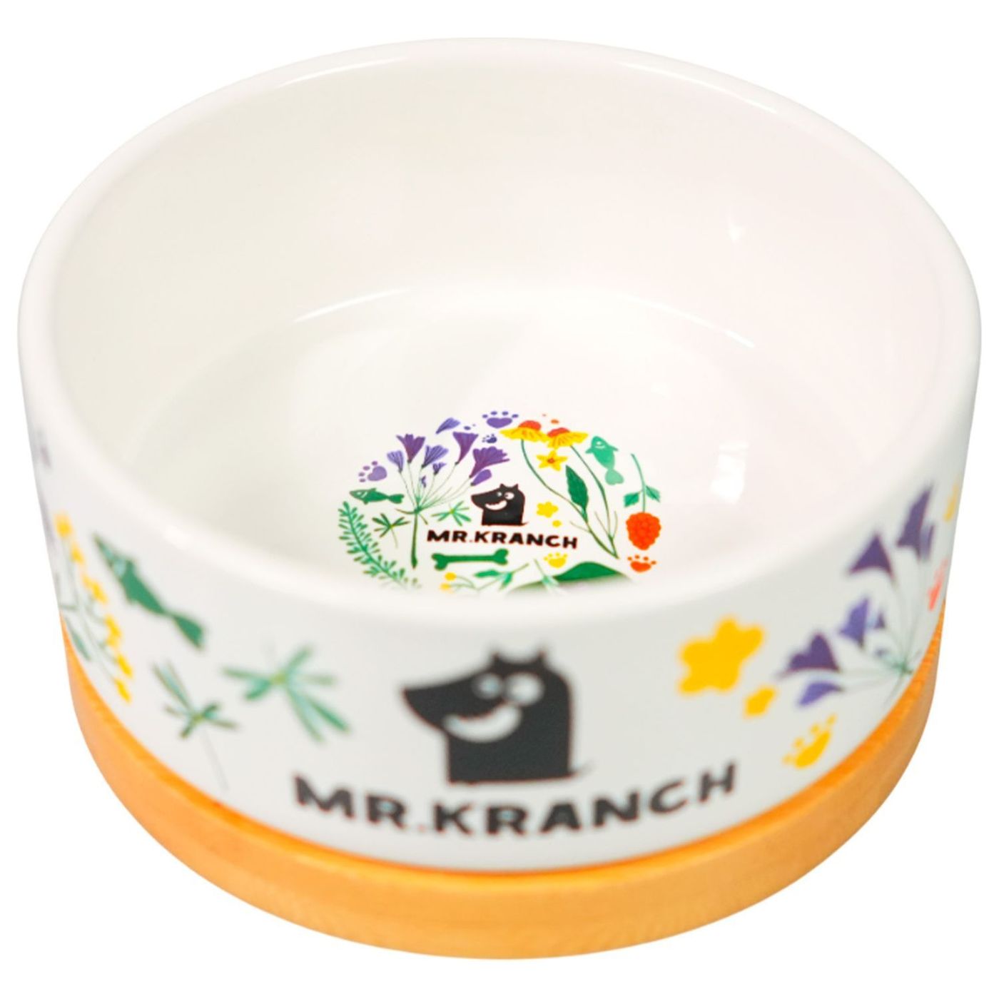 Миска Mr.Kranch Bamboo 340 мл Цветы Прованса керамическая на бамбуковой подставке васильковая СКИДКА 30% — фото 2
