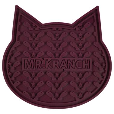 Лизательный коврик Mr.Kranch для медленного поедания силиконовый 12*12 см бордовый на присосках