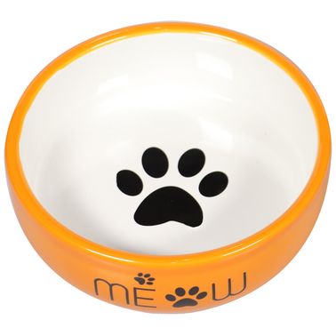 Миска Mr.Kranch керамическая для кошек MEOW 380 мл оранжевая
