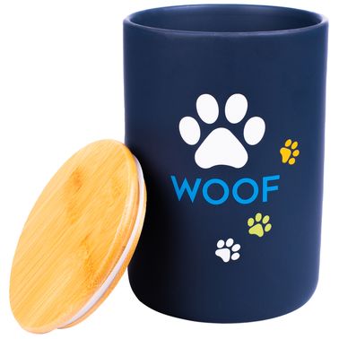 Бокс Mr.Kranch керамический для хранения корма для собак WOOF 1900 мл черный СКИДКА 50%