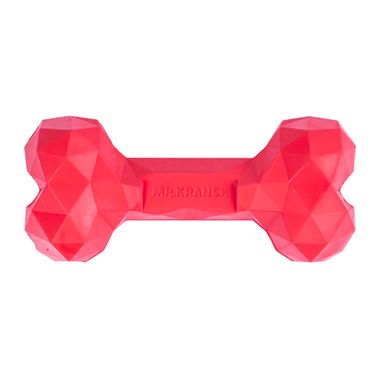 Игрушка Mr.Kranch для собак Кость дентальная Diamond 11 см красная с ароматом бекона