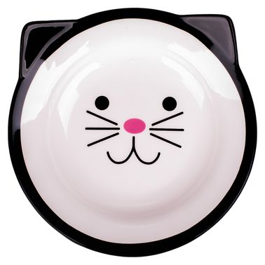Миска Mr.Kranch керамическая для кошек Мордочка кошки 150 мл черная СКИДКА 40%