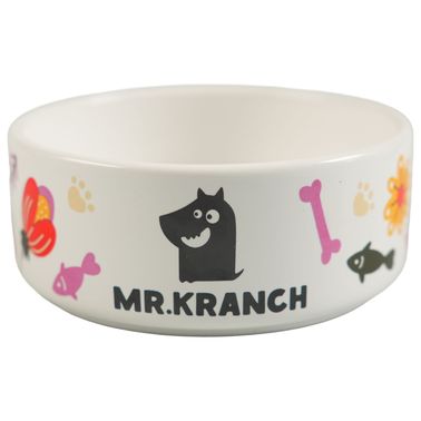 Миска Mr.Kranch керамическая для собак 420 мл Цветы Прованса розовая