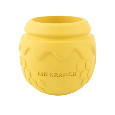 Игрушка Mr. Kranch для собак Горшочек меда 9×8 см жёлтая с ароматом сливок